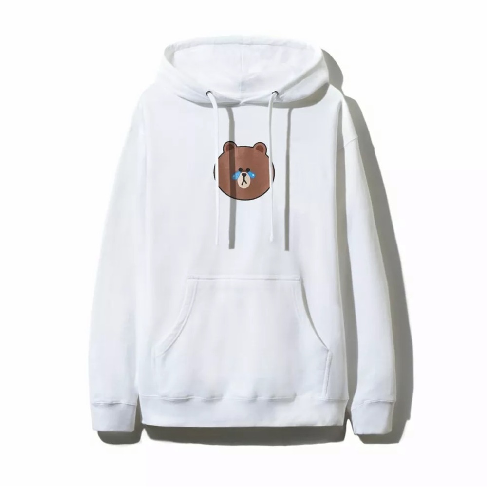 AntiSocial Social Club x Line Friends Brown Bear Hoodie White - Picture 1 of 2